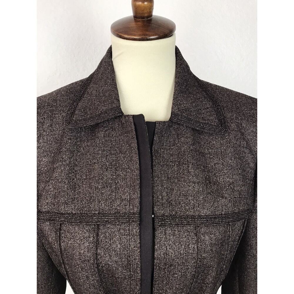Albert Nipon Belted Single Breast Jacket Tweed - image 2